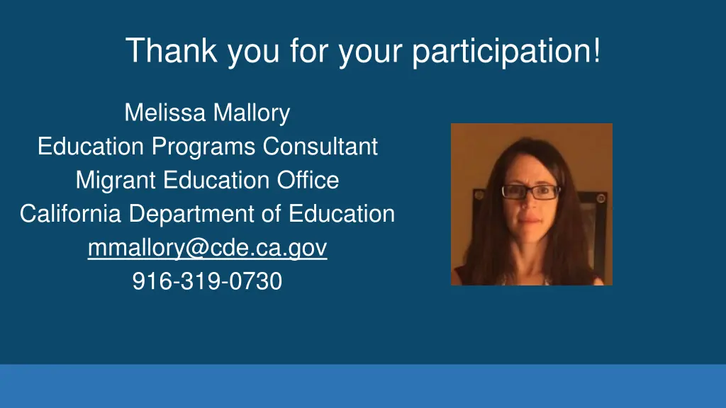 thank you for your participation
