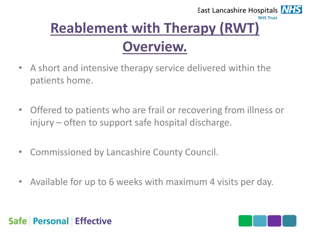 reablement with therapy rwt overview