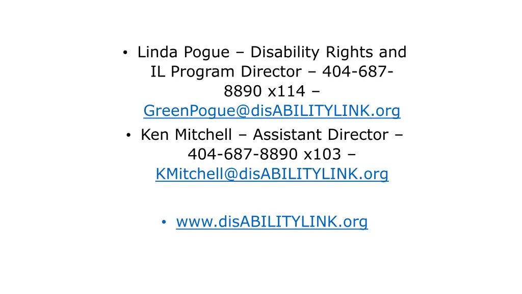 linda pogue disability rights and il program