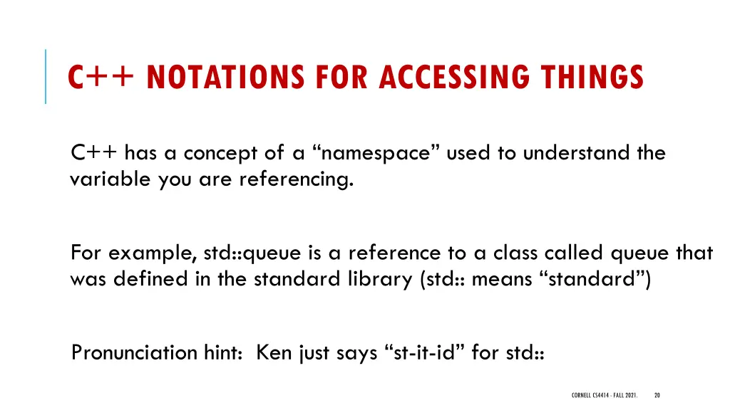 c notations for accessing things