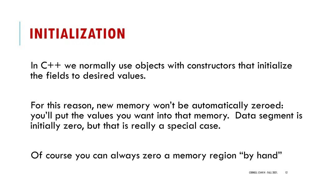 initialization
