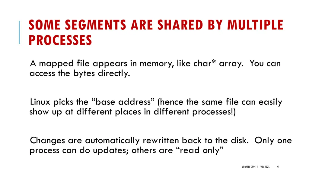 some segments are shared by multiple processes