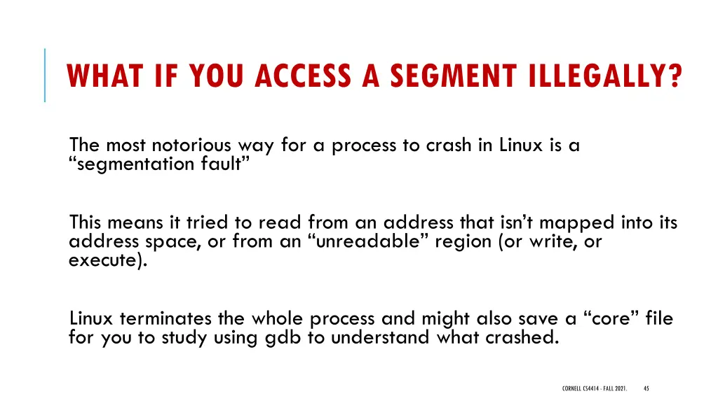 what if you access a segment illegally