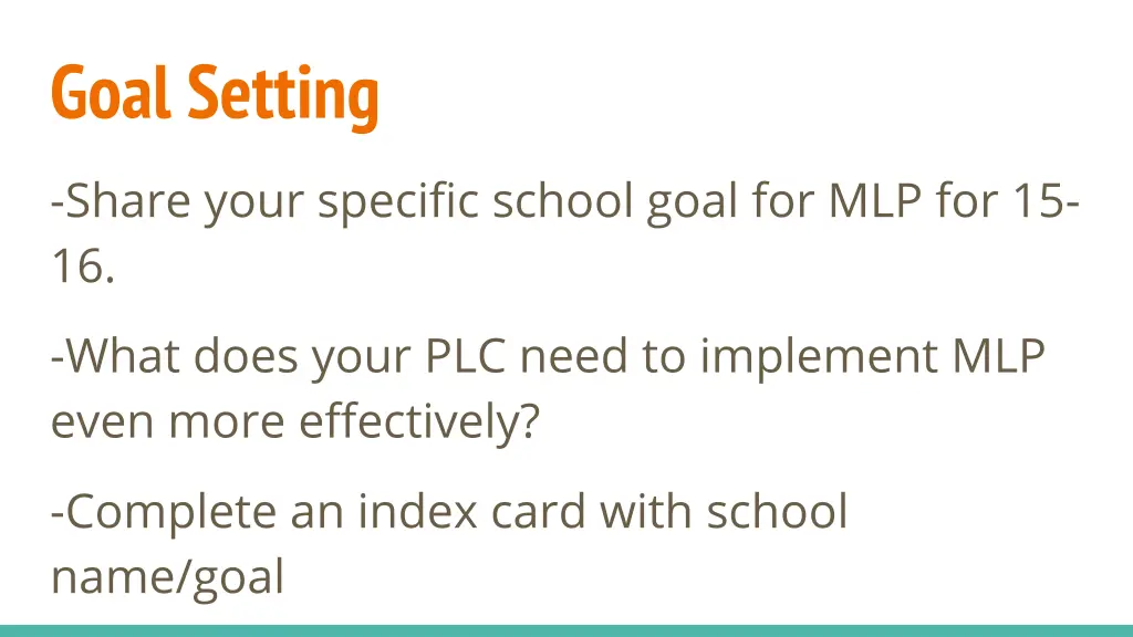 goal setting