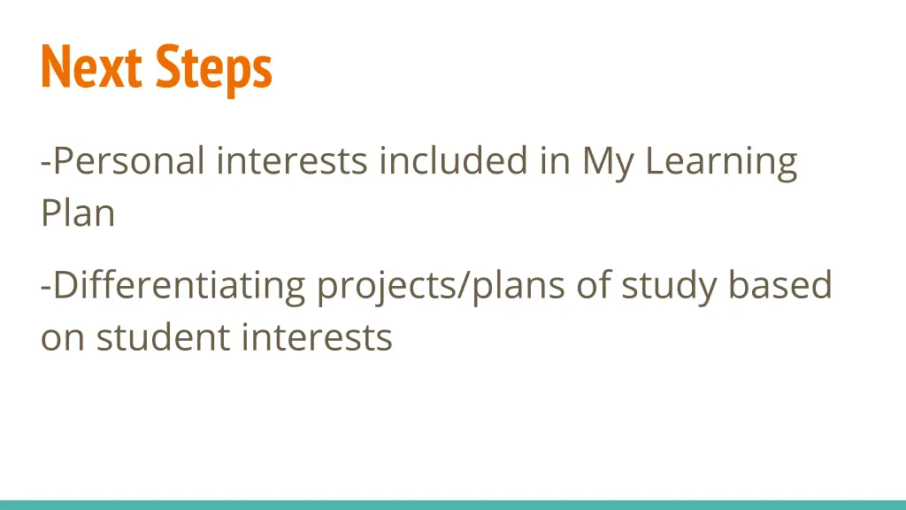 next steps