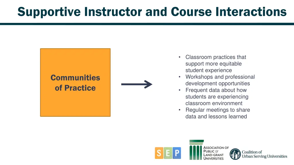 supportive instructor and course interactions