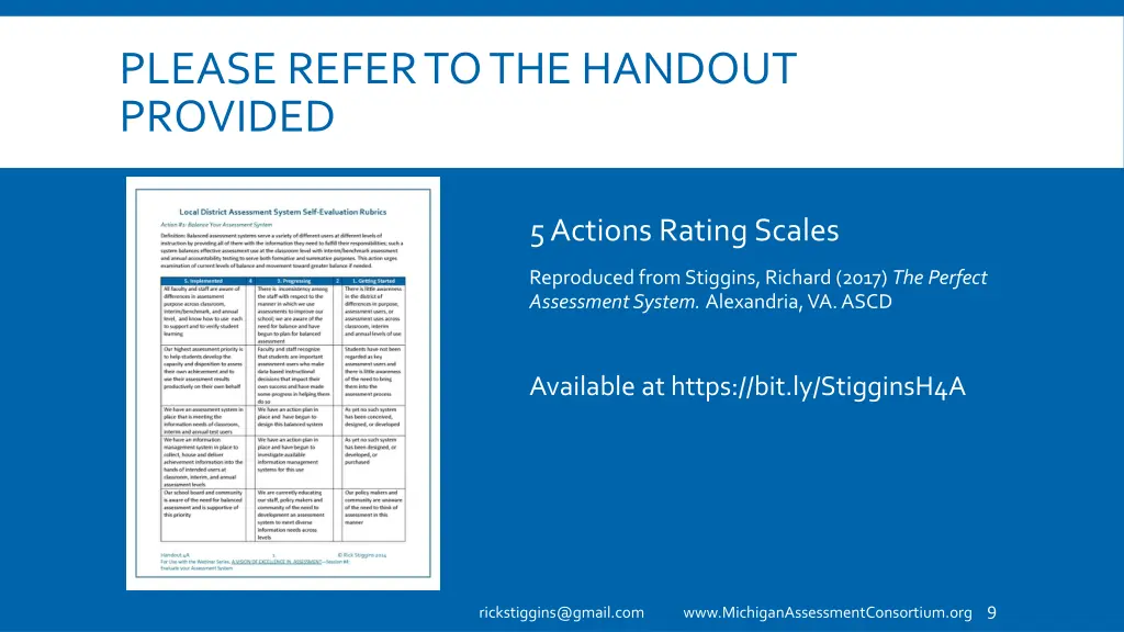 please refer to the handout provided