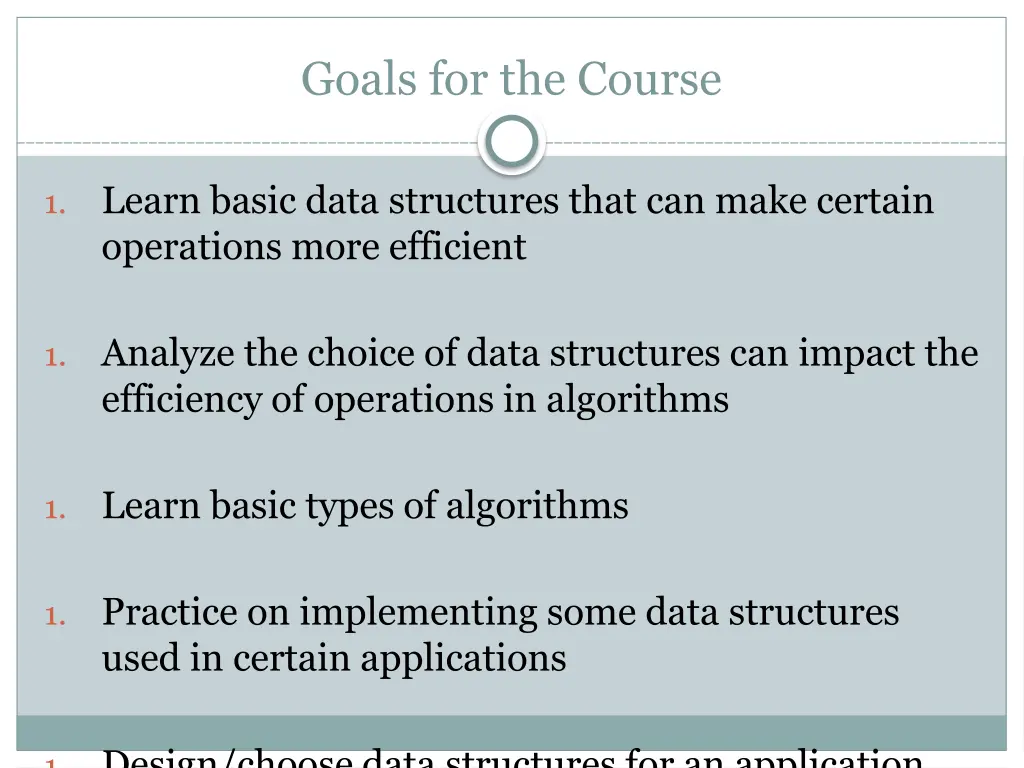 goals for the course