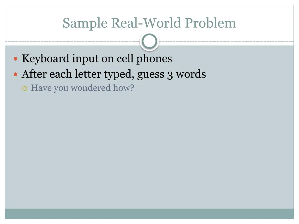 sample real world problem 1