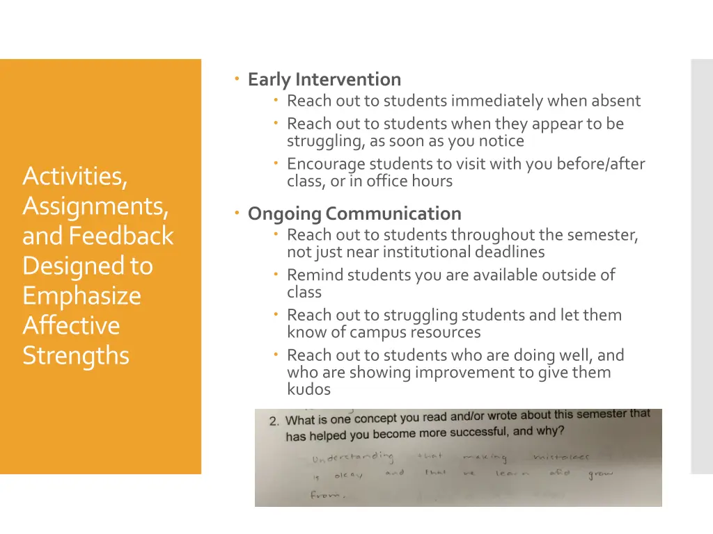 early intervention reach out to students