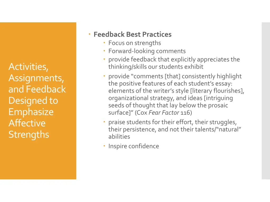 feedback best practices focus on strengths