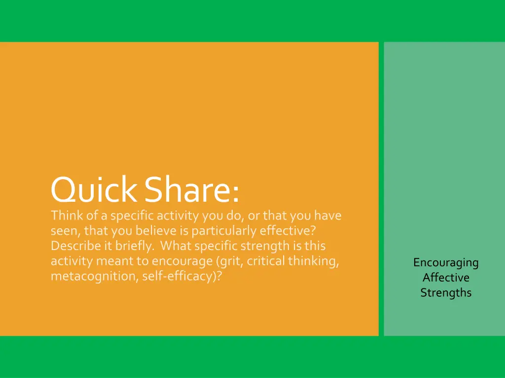 quick share think of a specific activity