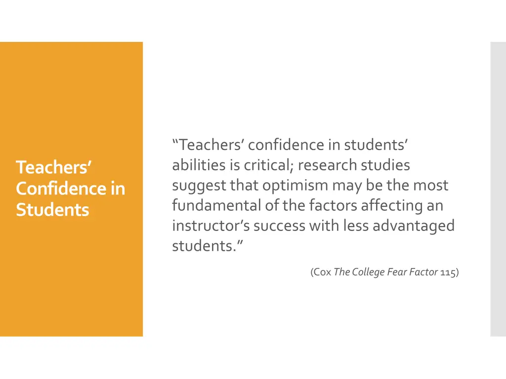 teachers confidence in students abilities
