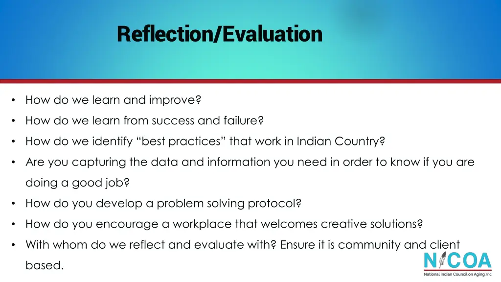 reflection evaluation
