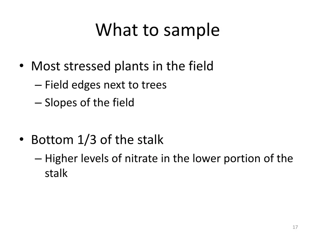 what to sample