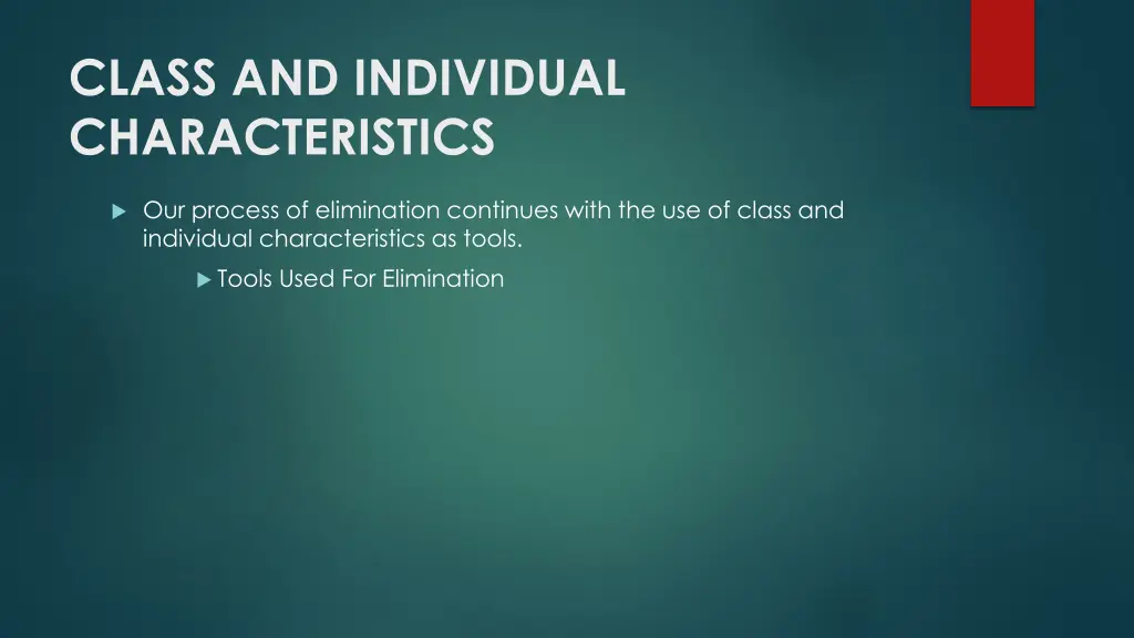 class and individual characteristics