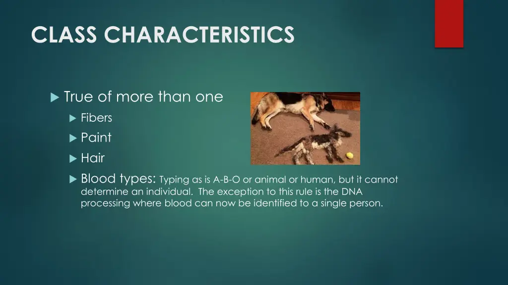 class characteristics