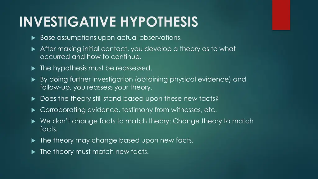 investigative hypothesis 1