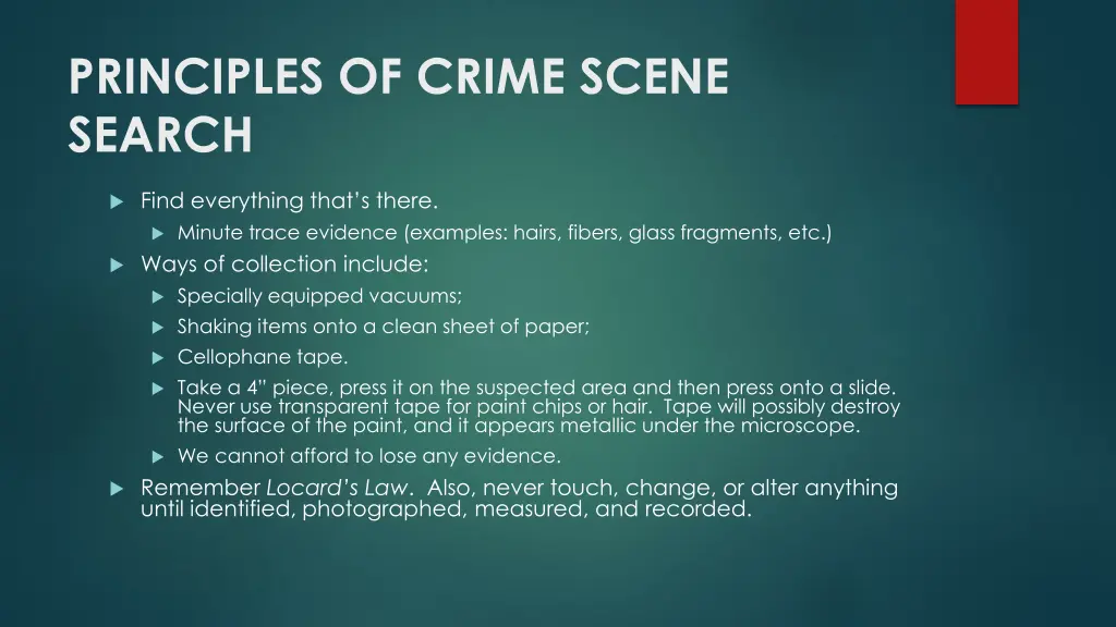 principles of crime scene search 1