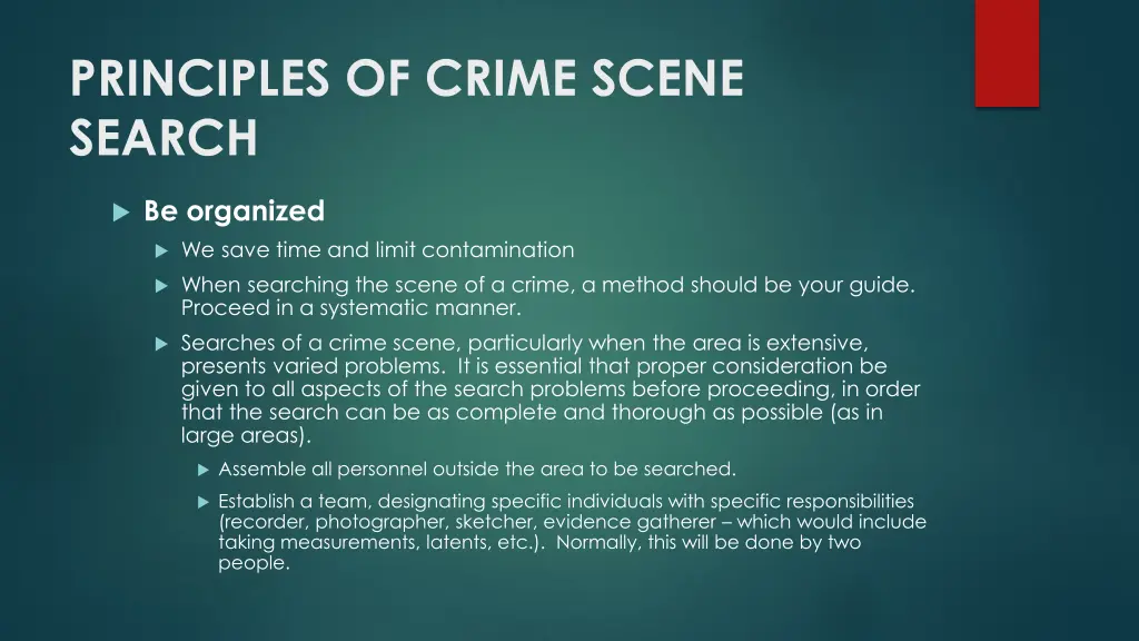 principles of crime scene search 2