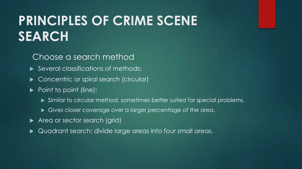 principles of crime scene search 4