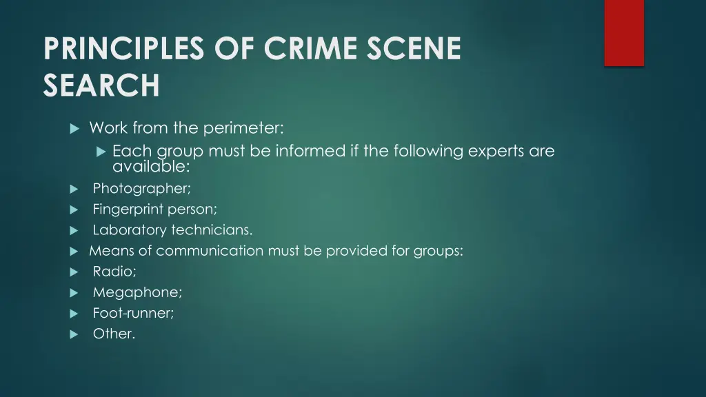 principles of crime scene search 6