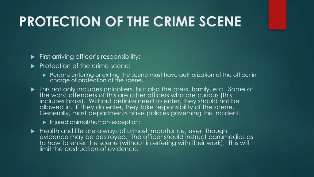 protection of the crime scene 3