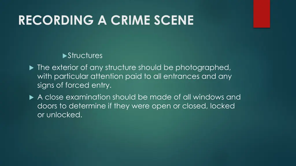 recording a crime scene 12