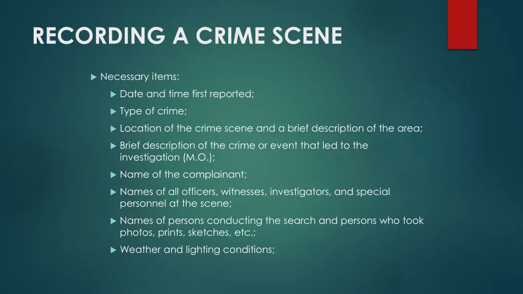 recording a crime scene 2