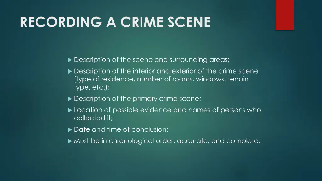 recording a crime scene 3