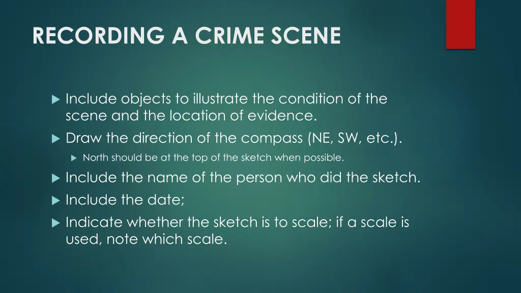 recording a crime scene 6