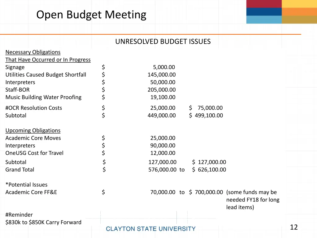 open budget meeting 10