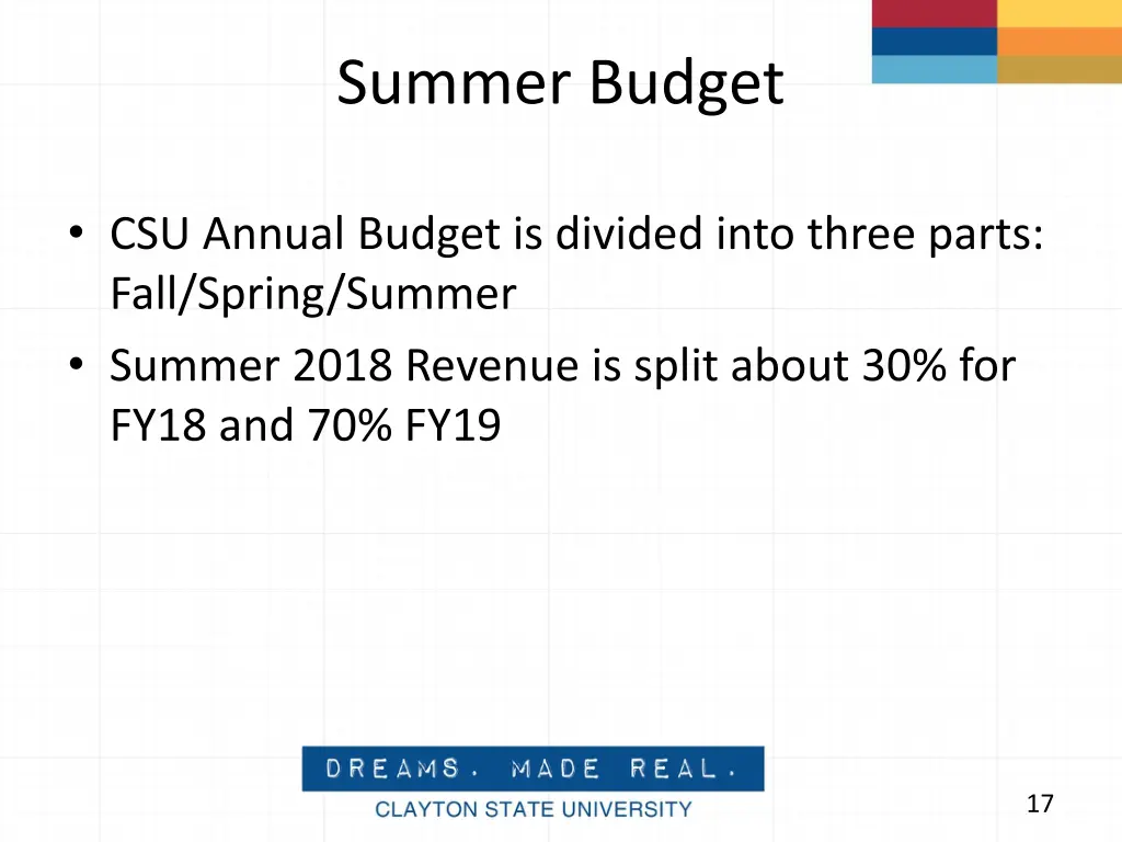 summer budget