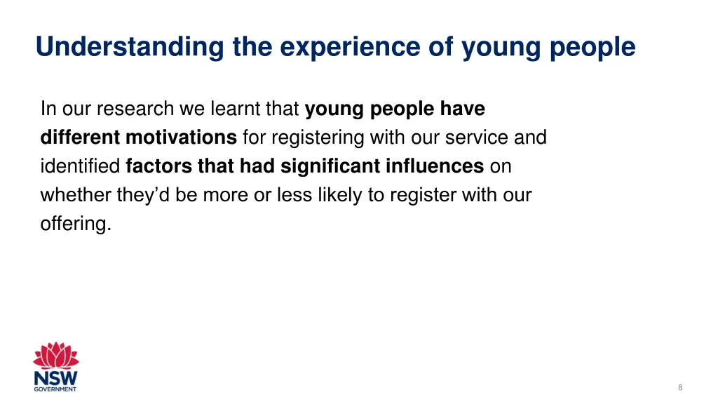 understanding the experience of young people