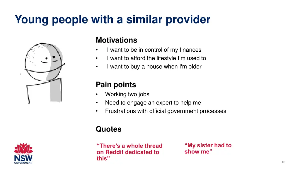 young people with a similar provider