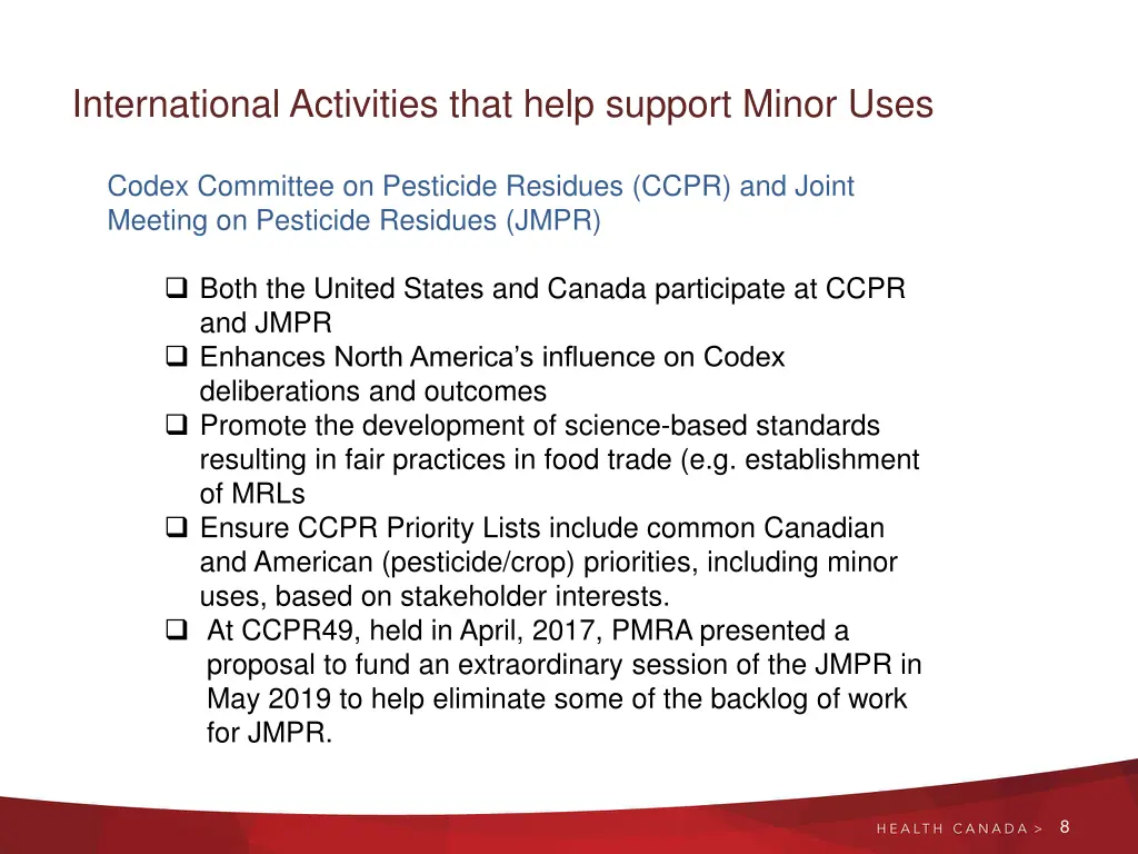 international activities that help support minor