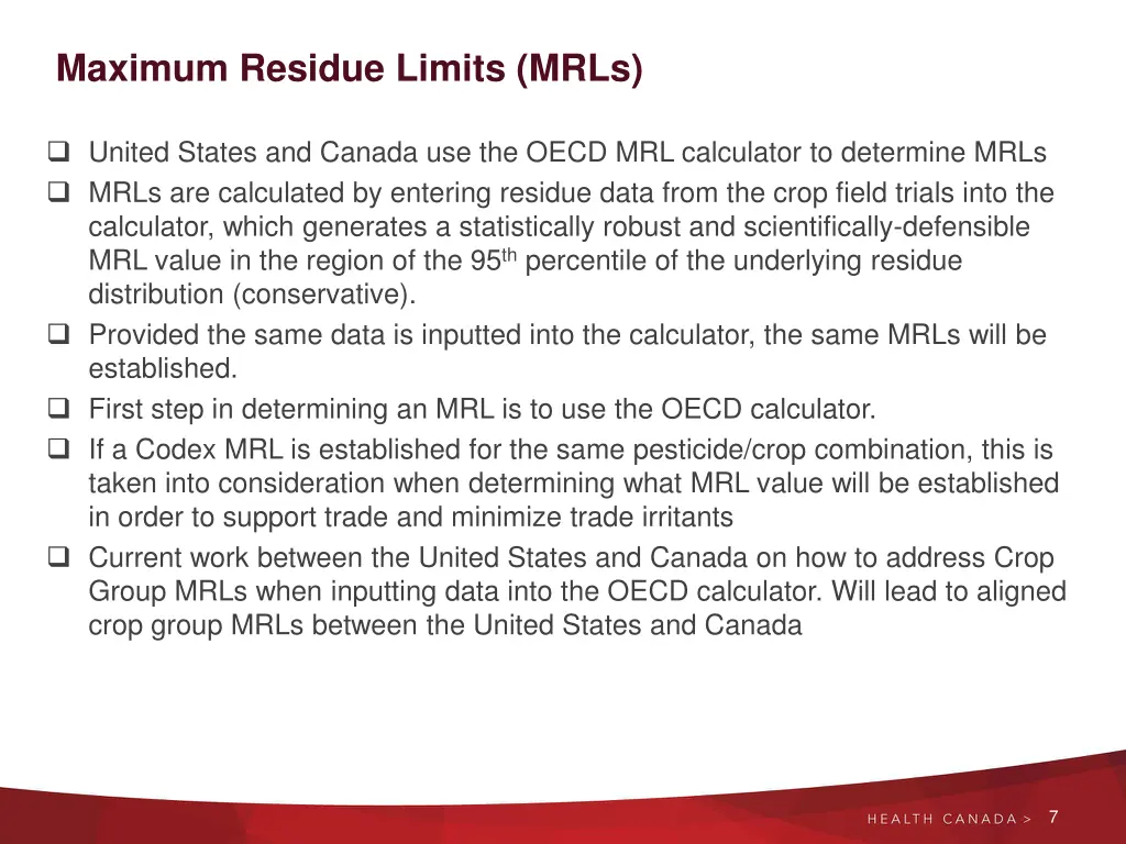 maximum residue limits mrls