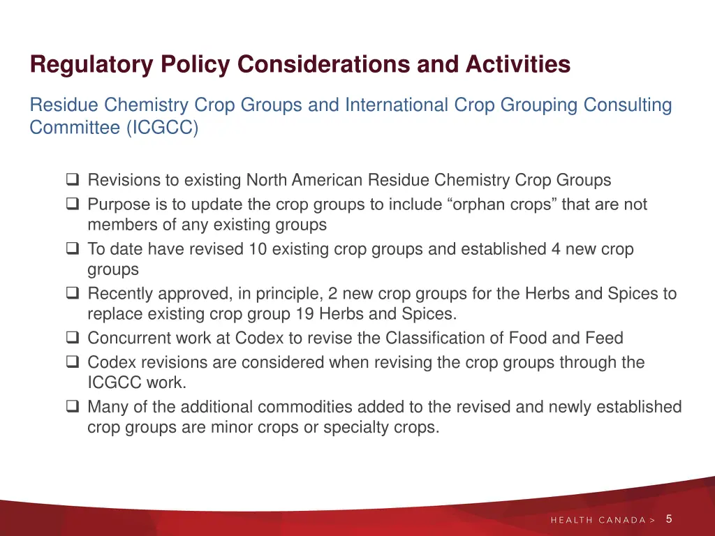 regulatory policy considerations and activities 2