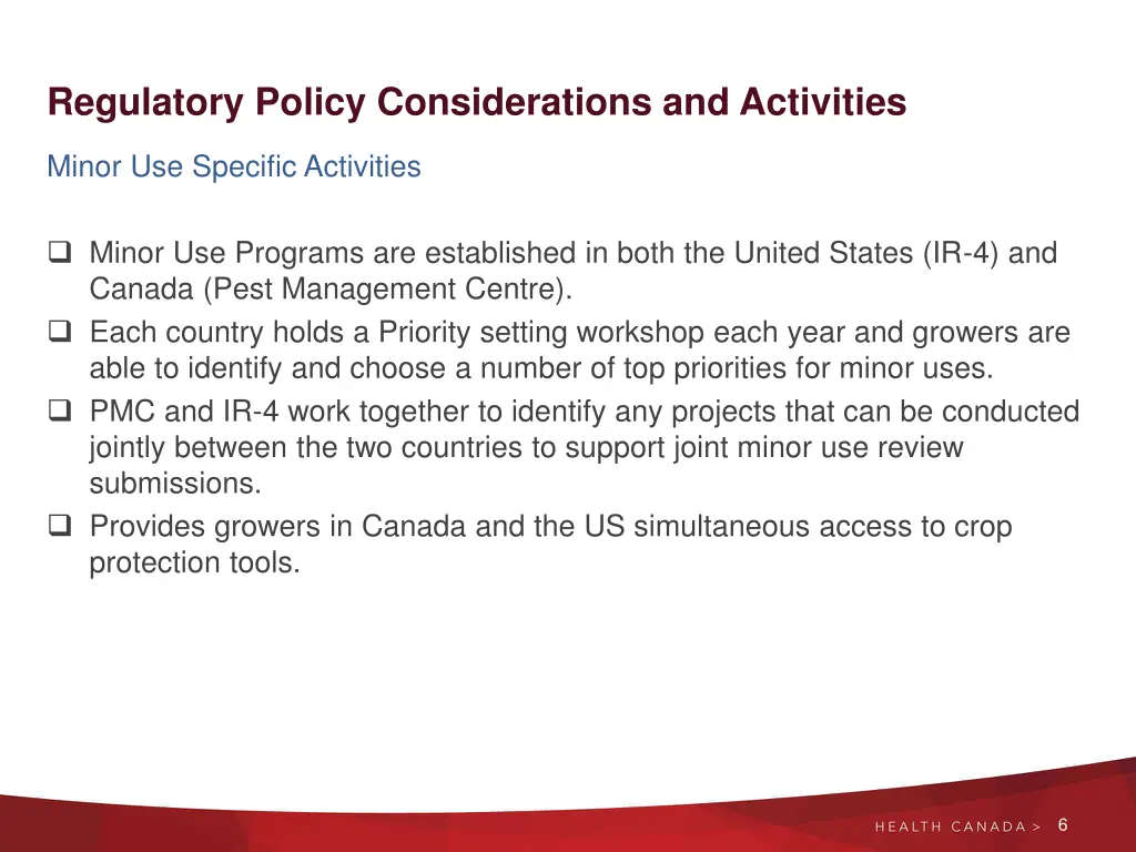 regulatory policy considerations and activities 3