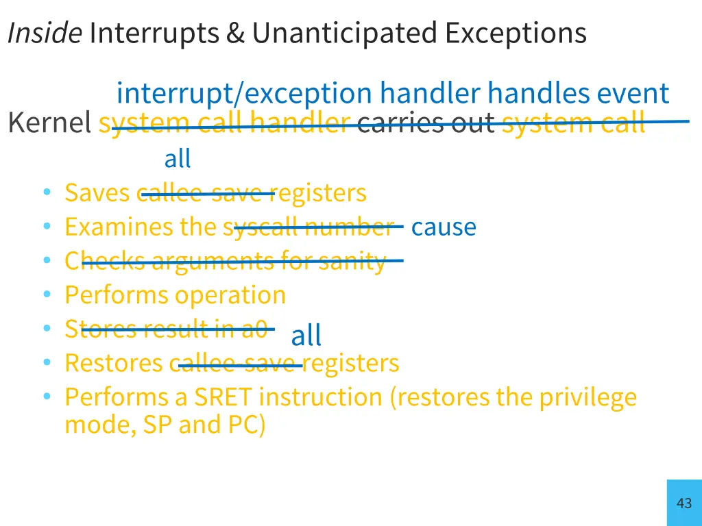 inside interrupts unanticipated exceptions