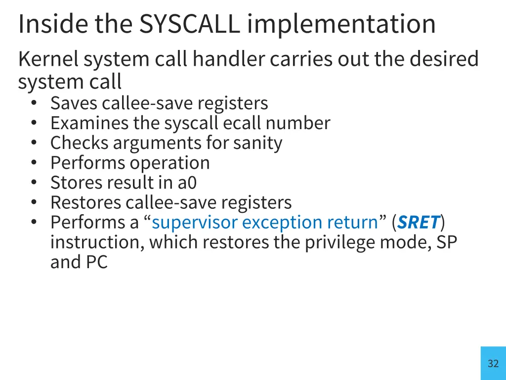 inside the syscall implementation kernel system