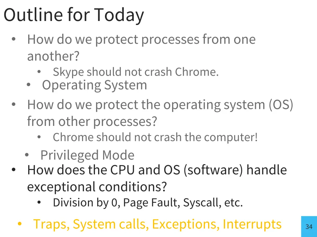 outline for today how do we protect processes 1