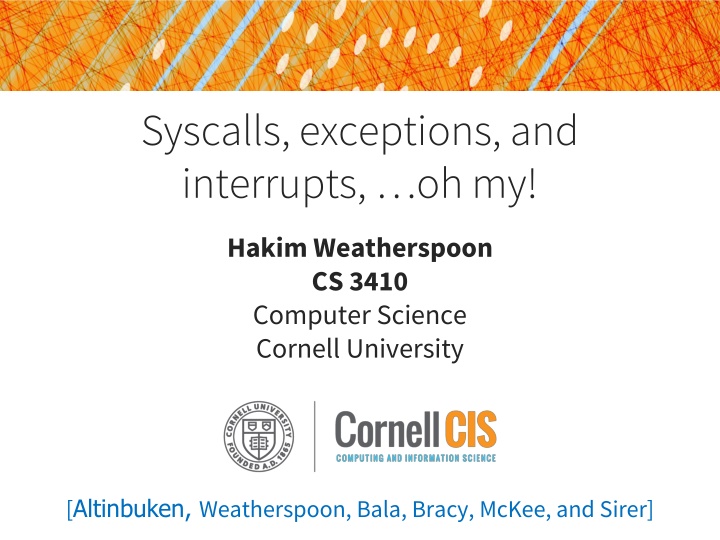 syscalls exceptions and interrupts oh my