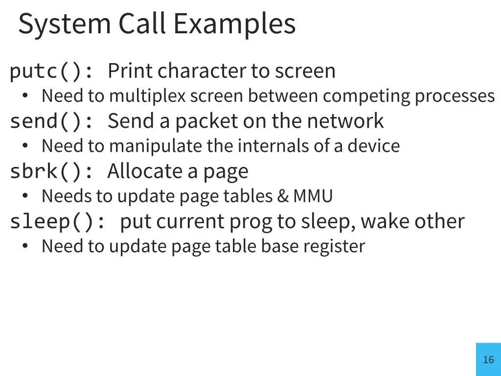 system call examples