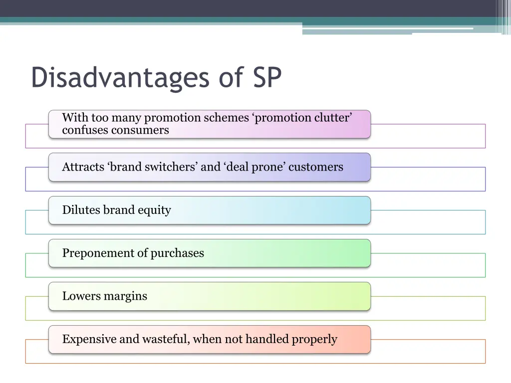 disadvantages of sp
