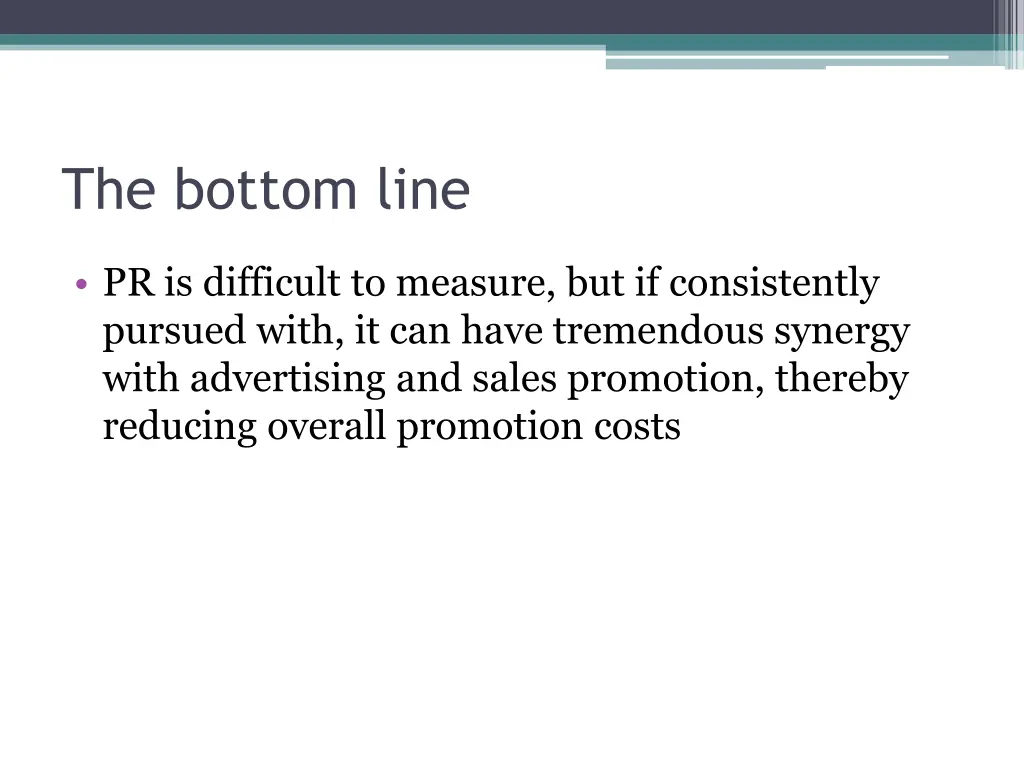 the bottom line