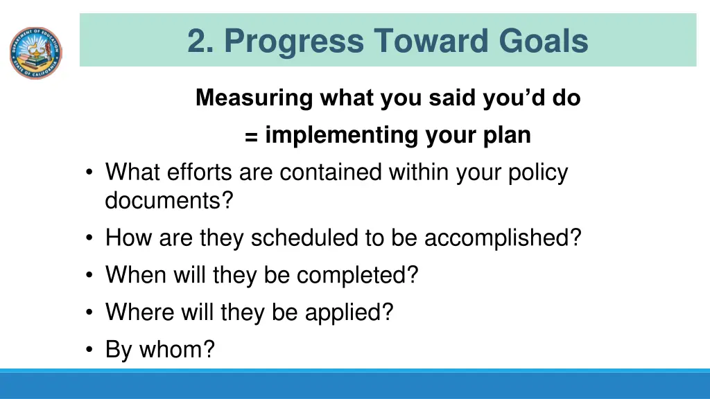 2 progress toward goals