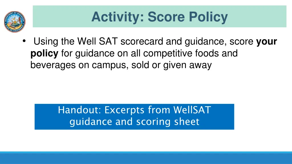 activity score policy