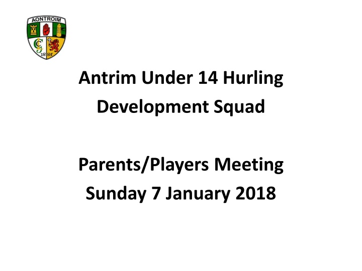 antrim under 14 hurling development squad