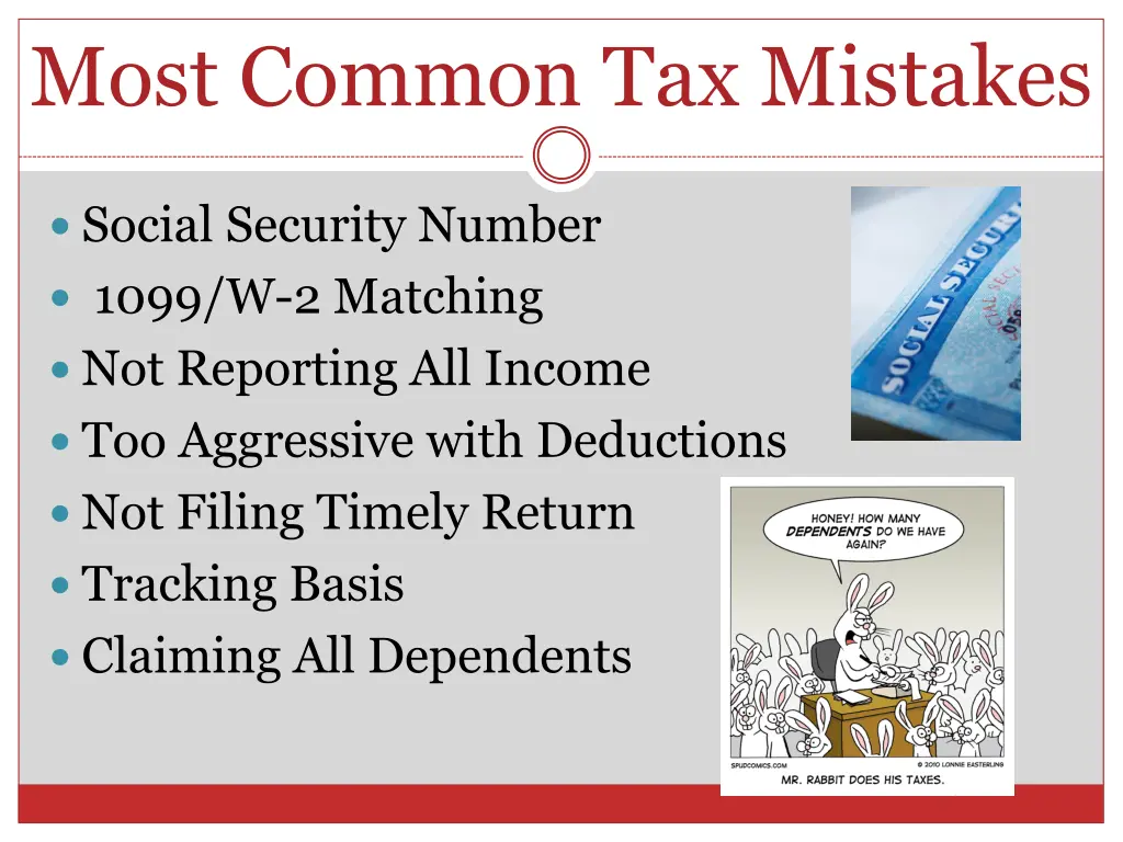 most common tax mistakes